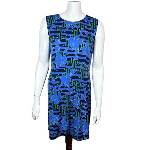 Diane Von Furstenberg Dress Size 12 sheath stripe colorful summer professional - Picture 3 of 14